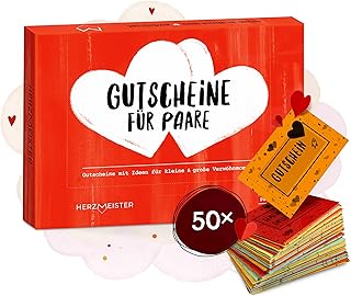 Herzmeister Geschenk für Paare - 50 unvergessliche Momente zu zweit erleben - Pärchen Geschenk für eine gemeinsame Paarzeit - tolles Partner Geschenk zum Jahrestag für Männer und Frauen