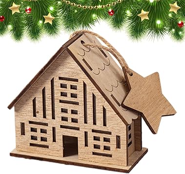 Christmas Village Houses Collectible Building Home Desktop Decoration | Christmas Village Lighted Ornament for Winter Home Shelf Party Window Storefront Apartment Home Desktop Decoration Winter Sh