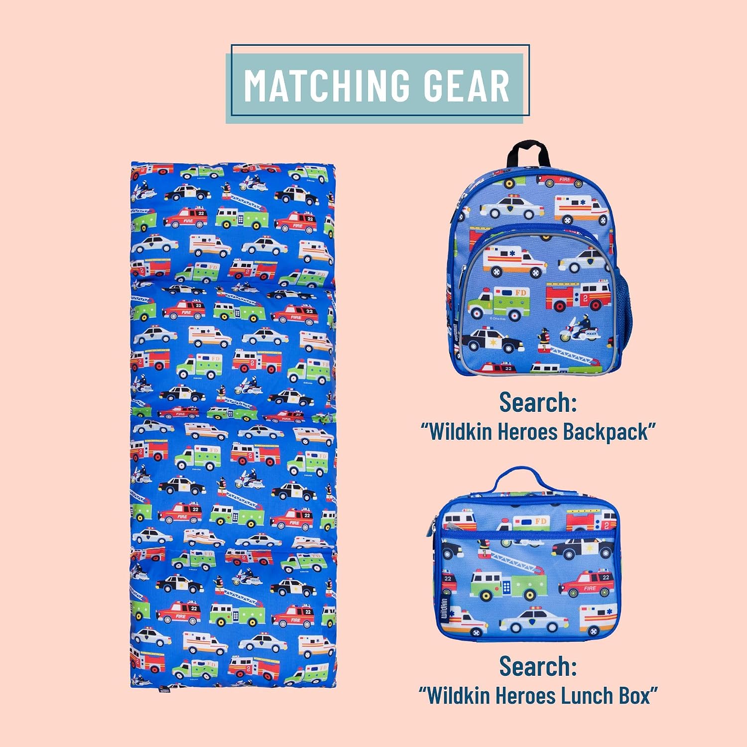 Wildkin Kids Pillowcase Lounger Cover – Travel-Friendly Sleepover Lounger, Fits Standard Pillows (Pillows Not Included), Soft Cotton Blend, Fun Patterns for Boys & Girls - Heroes