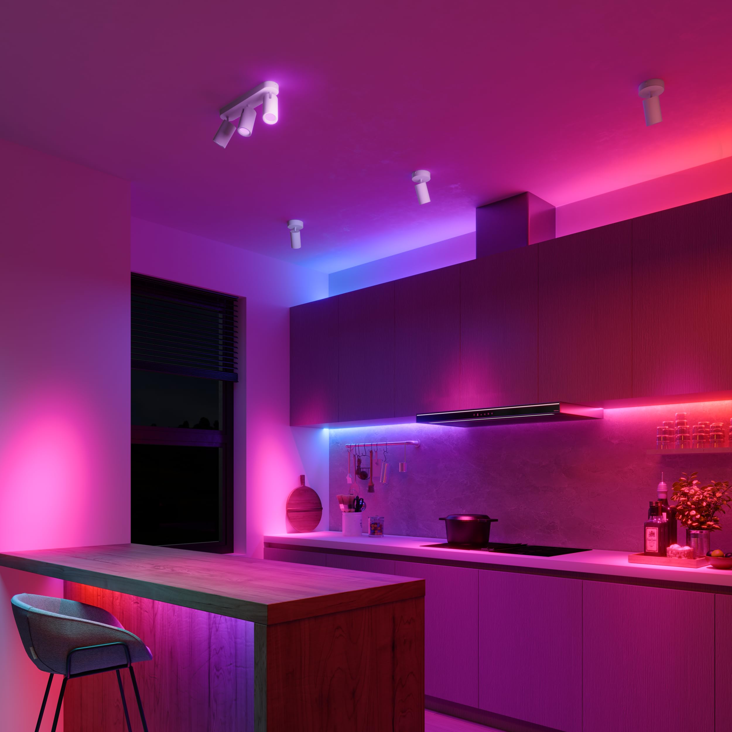 CALEX Smart LED Deckenstrahler, 3-flammig oval, schwenkbar, RGB-Farben & kalt- bis warmweiß Licht, dimmbar, WLAN App- & Sprachsteuerung, Weiß