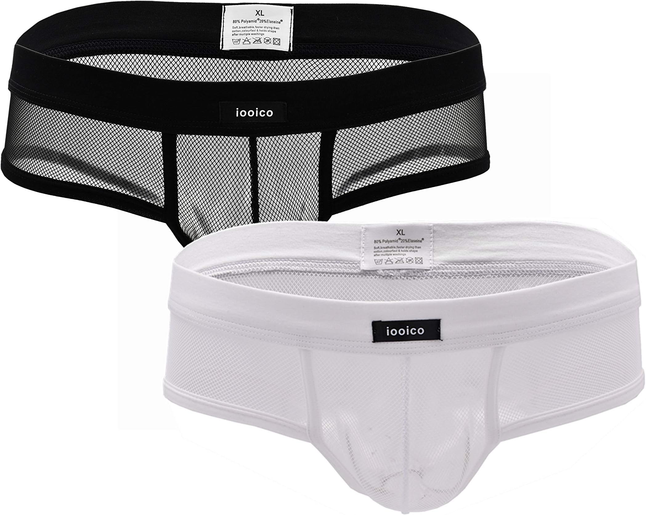 iooico Men's Boxer Briefs, Soft Mesh Underpants See-Through Underwear