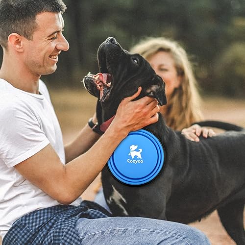 Miniatura 7 de COOYOO Cuenco plegable para perros, paquete de 2 cuencos plegables para agua para perros y gatos, plato portátil para alimentación de mascotas para