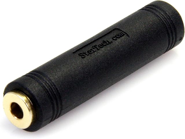 StarTech.com 3.5mm Female to Female Coupler - 3.5mm Audio Coupler - Gold Plated Connectors - Female/Female - Aux Cord Adapter (GCAUD3535FF)