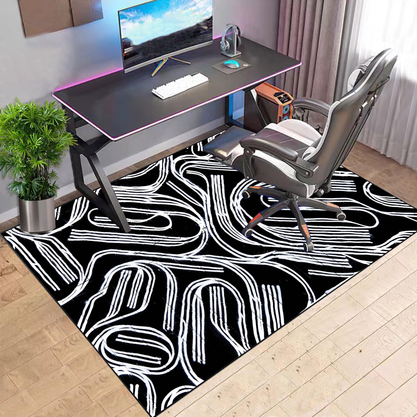 Tehocwiz Office Chair Mat for Low Pile Carpets and Hardwood Floor 80 x 100 cm - Gaming Carpet Protector Mat for Chairs Under Desks - Rectangular Carpeted Floor Mat for Computer Desk Chair