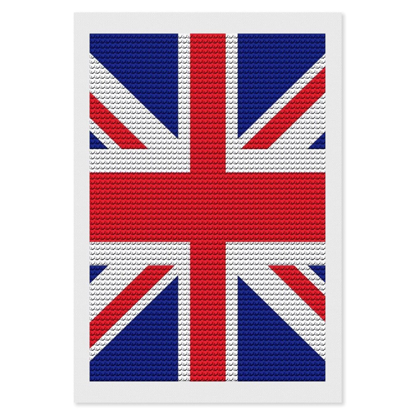 Nclqvjxzkhw Style British Flag Diamond Art Painting For Adult Round Diamonds Pictures Arts Crafts Home Wall Decor 8"X12"