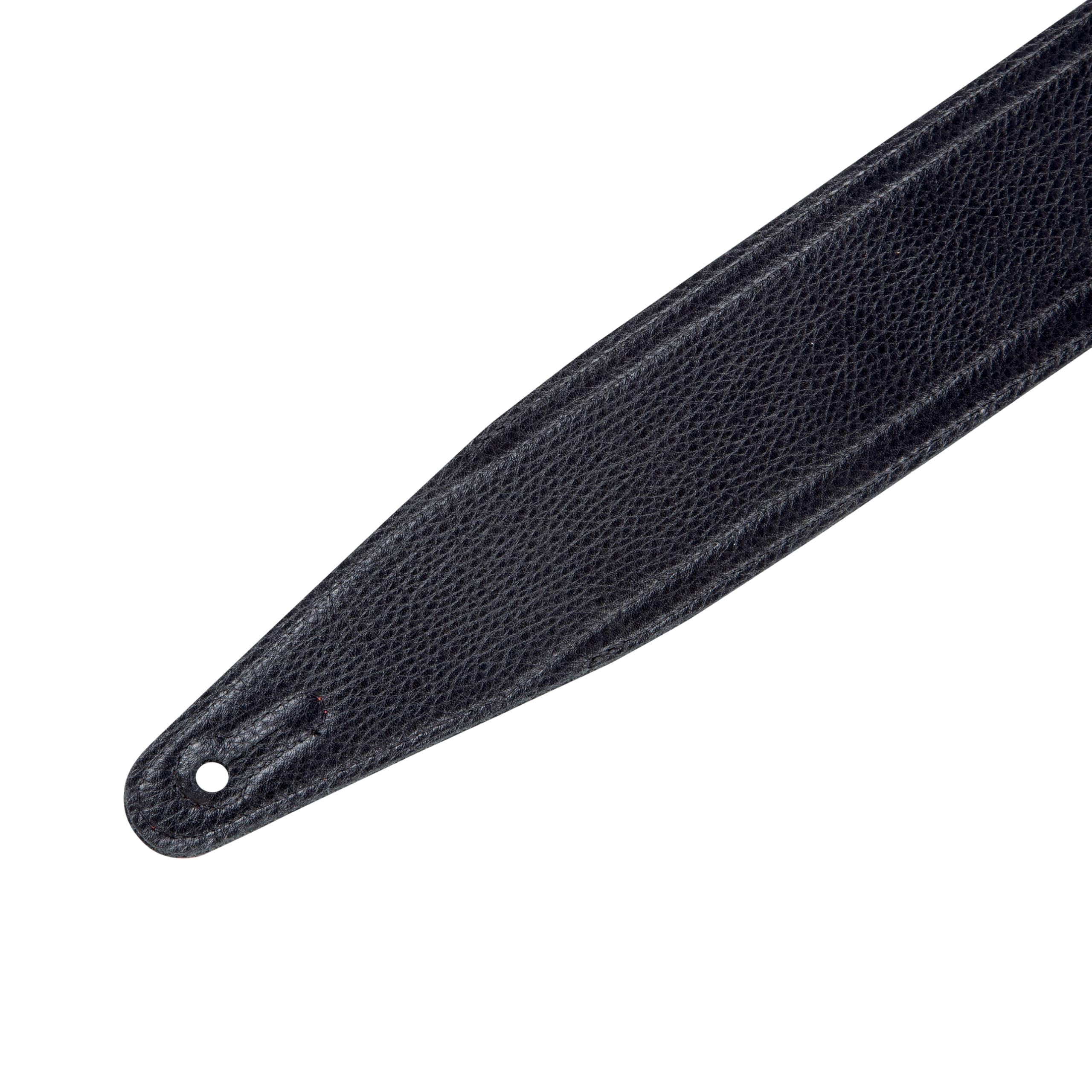Levy's Leathers - Correa de piel para guitarra de 2.5 pulgadas, diseño de rayas dobles, color rojo y negro (MG317DRS-BLK_RED)