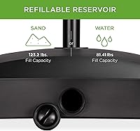 Vista 4 de Best Choice Products Base de sombrilla móvil rellenable de capacidad de 123 libras, soporte de mercado resistente para patio, terraza, junto a