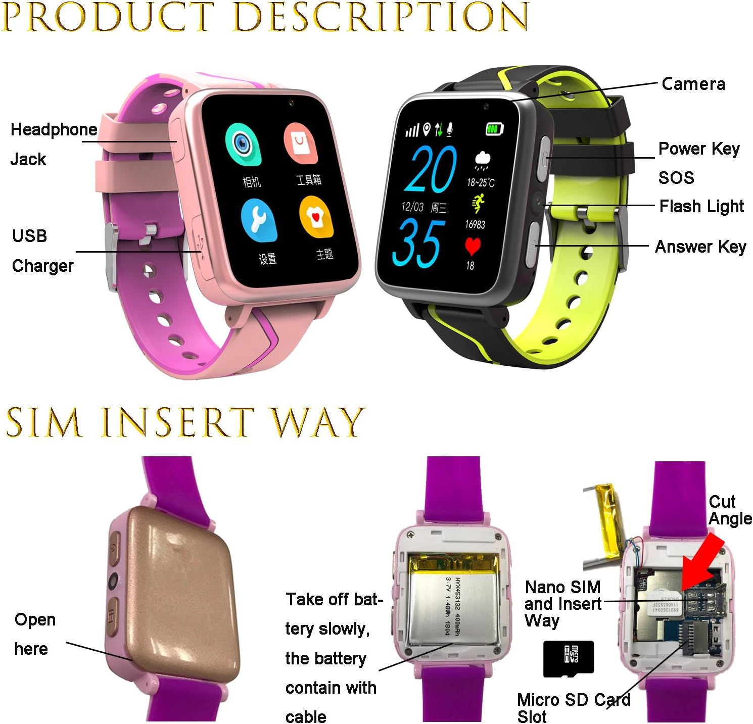 Orologio Telefono Musica Bambini - Lettore MP3 Smartwatch Phone con LBS Tracker SOS Fotocamera Chat Vocale Torcia Pedometro per Regalo Ragazzo Ragazza 4-15 Compatibile con iOS/Android,Rosa/Porpora Orologio Telefono Musica Bambini - Lettore MP3 Smartwatch Phone con LBS Tracker SOS Fotocamera Chat Vocale Torcia Pedometro per Regalo Ragazzo Ragazza 4-15 Compatibile con iOS/Android,Rosa/Porpora