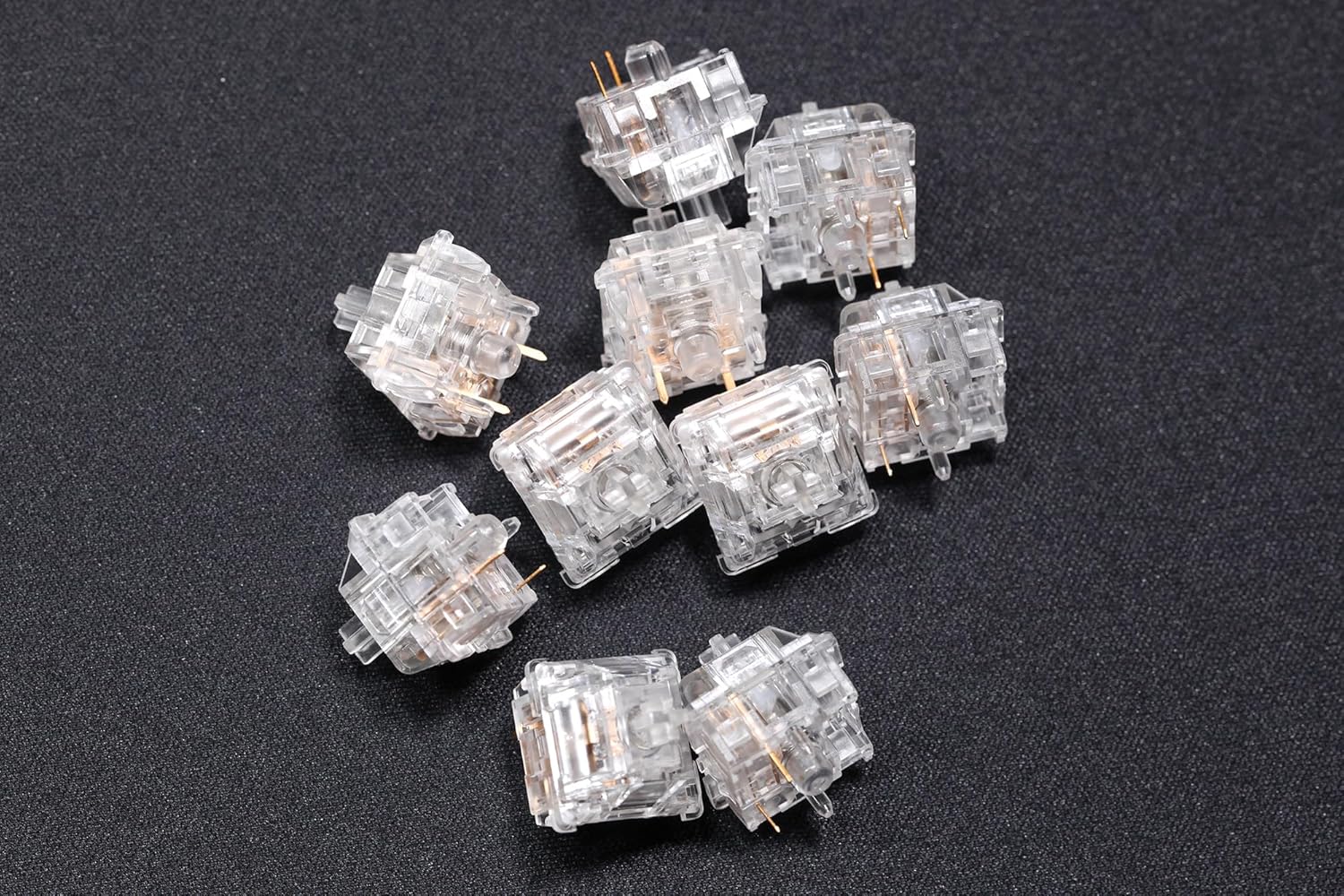 KPREPUBLIC MMD Fairy Switch Tactile Spirit Switch Transparent RGB SMD 5pin 62g for Mechanical Keyboard POM Factory Pre Lubed Long Spring (Fairy Tactile S x110)