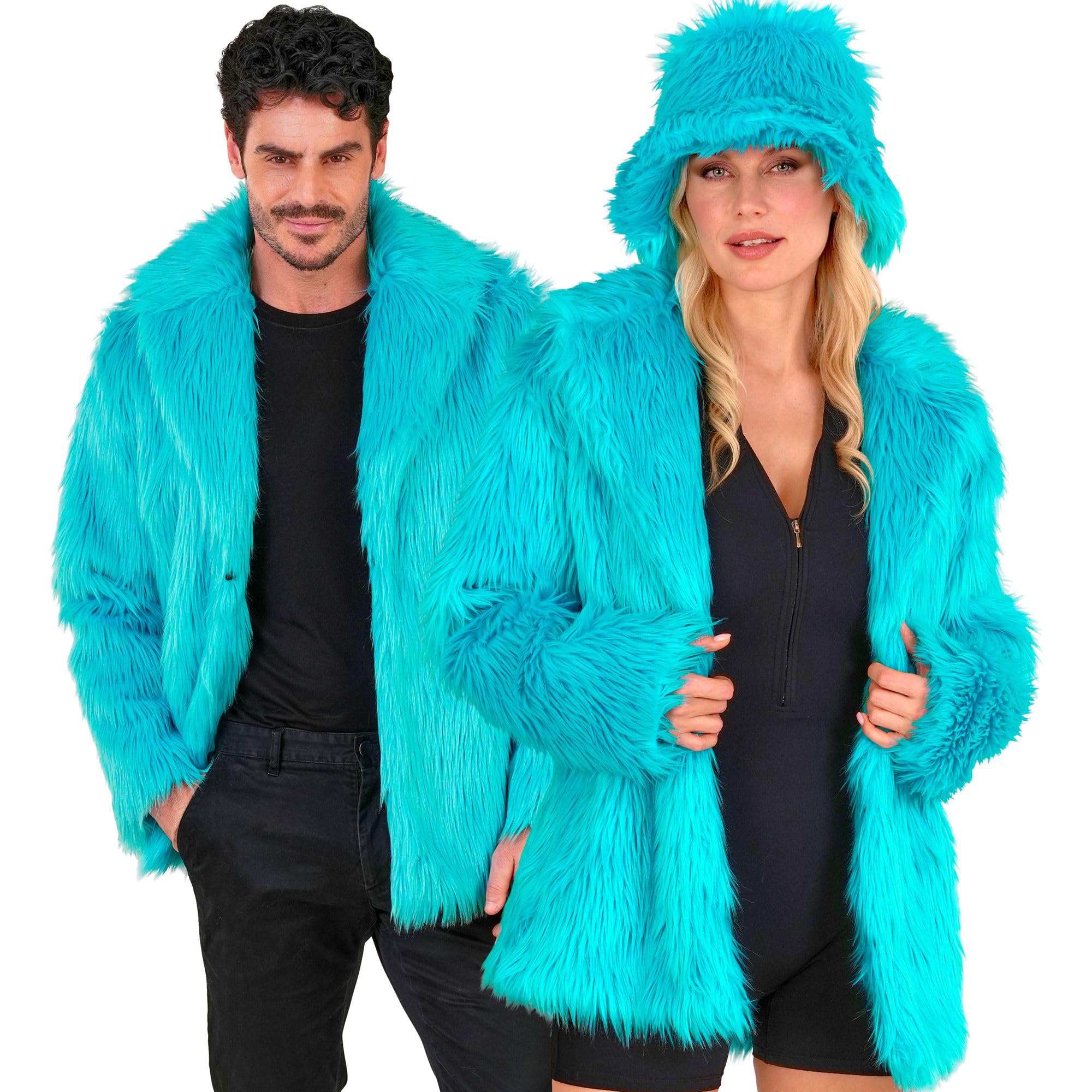 W WIDMANN MILANO Party Fashion - Faux Fur Jacket for Men and Women, Plush Jacket, Costume, Party Outfit for Carnival & Festival