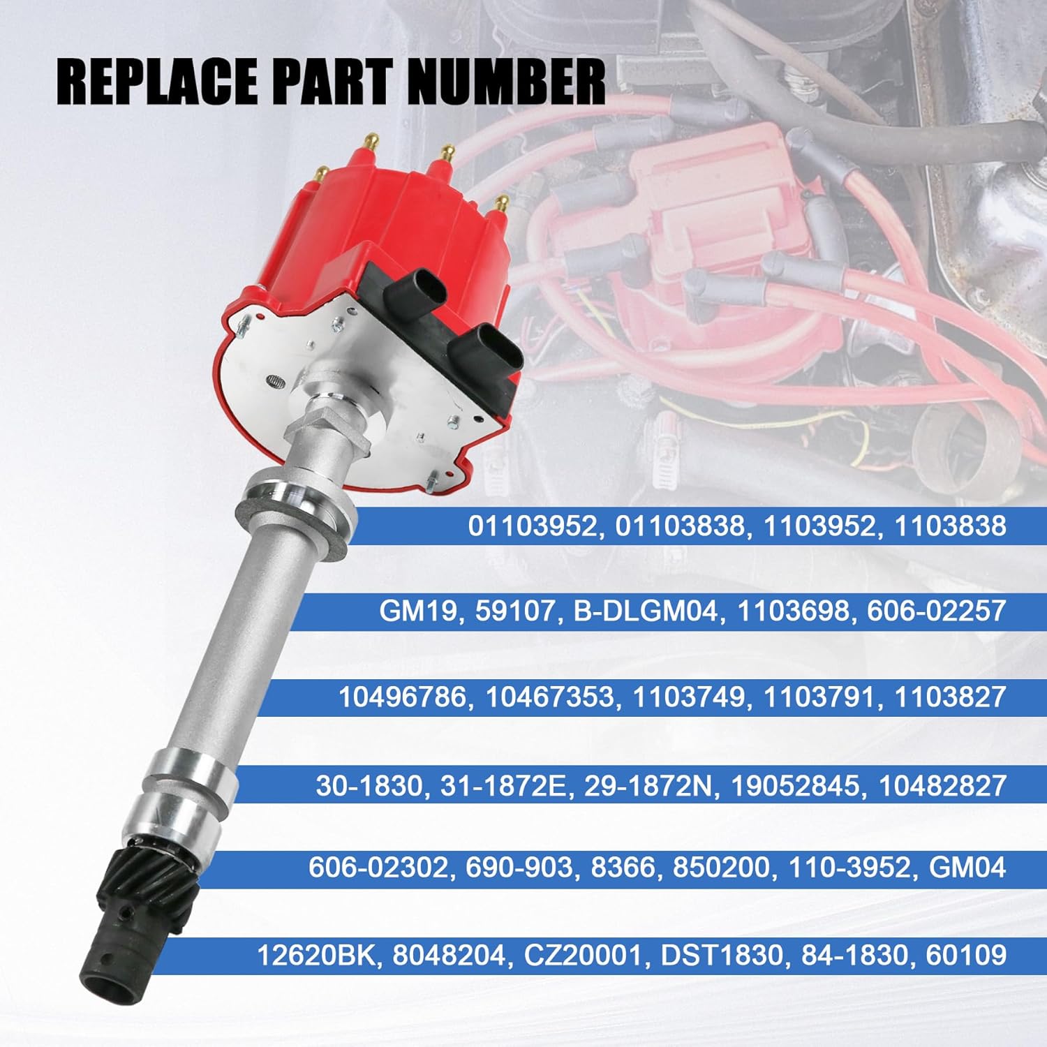 Ignition Distributor Replacement For GMC Replacement For Chevy C/K Pickup Truck Van Camaro 305 350 454 5.0L 5.7L 7.4L V8 Small Block Big Block EFI TBI Distributor 1987-1995 Replace 1103952 1103698