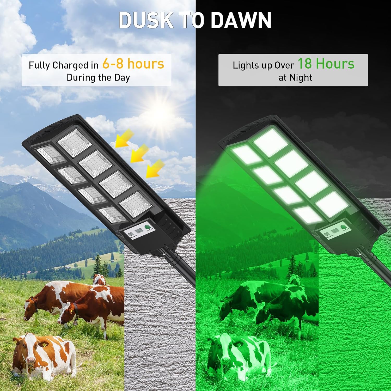 Hog Lights for Night Hunting,Powered Feeder Light(Green) 12000LM Solar Lights for Hunting Hogs, Coyote, Varmint, Deer, Motion Activated Feeder-2Pack