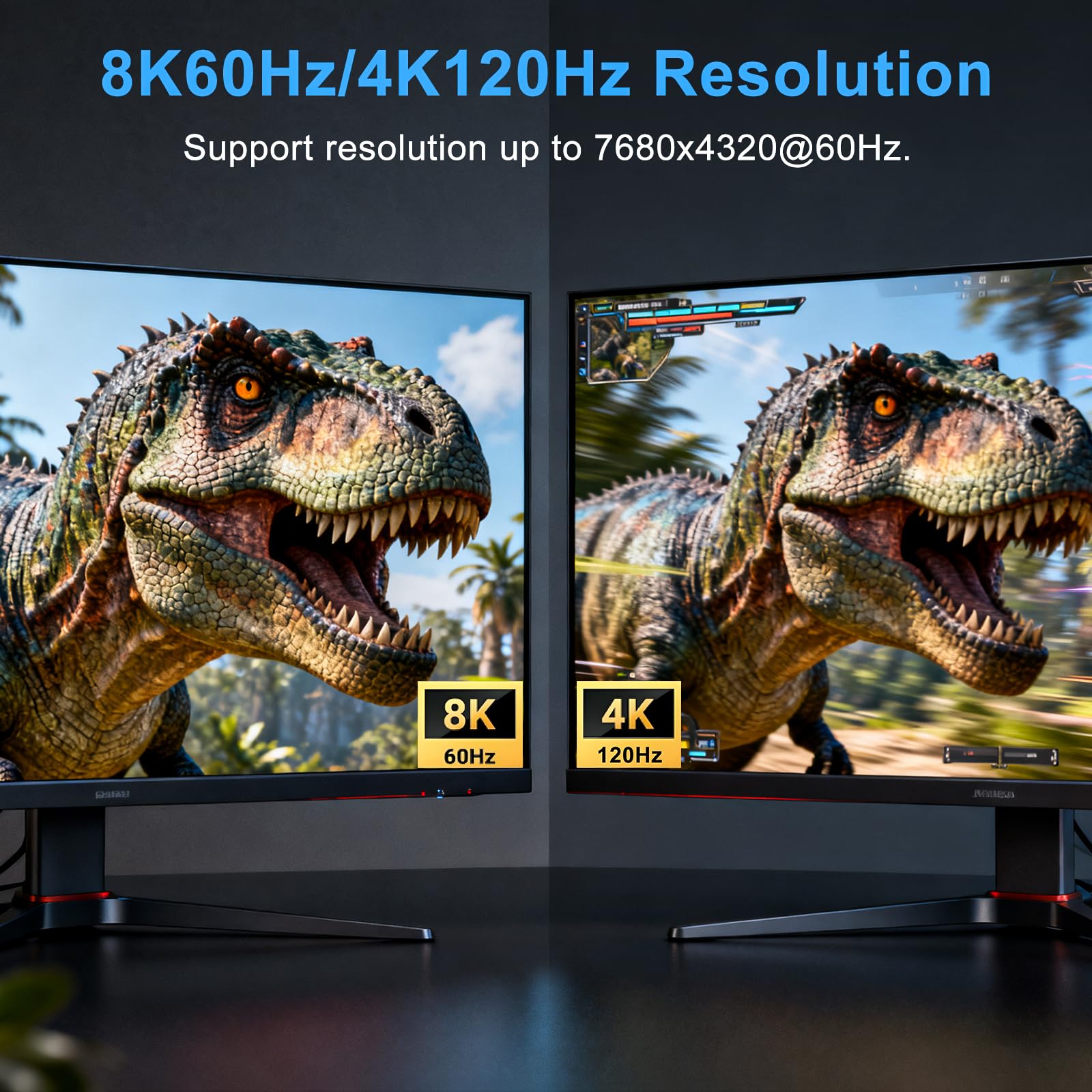 Conmutador KVM 2 computadoras 2 monitores HDMI, 8K 60Hz 4K120Hz 2 puertos Dual Monitor KVM Switches para 2 PC Share 2 Display y cuatro dispositivos USB 3.0