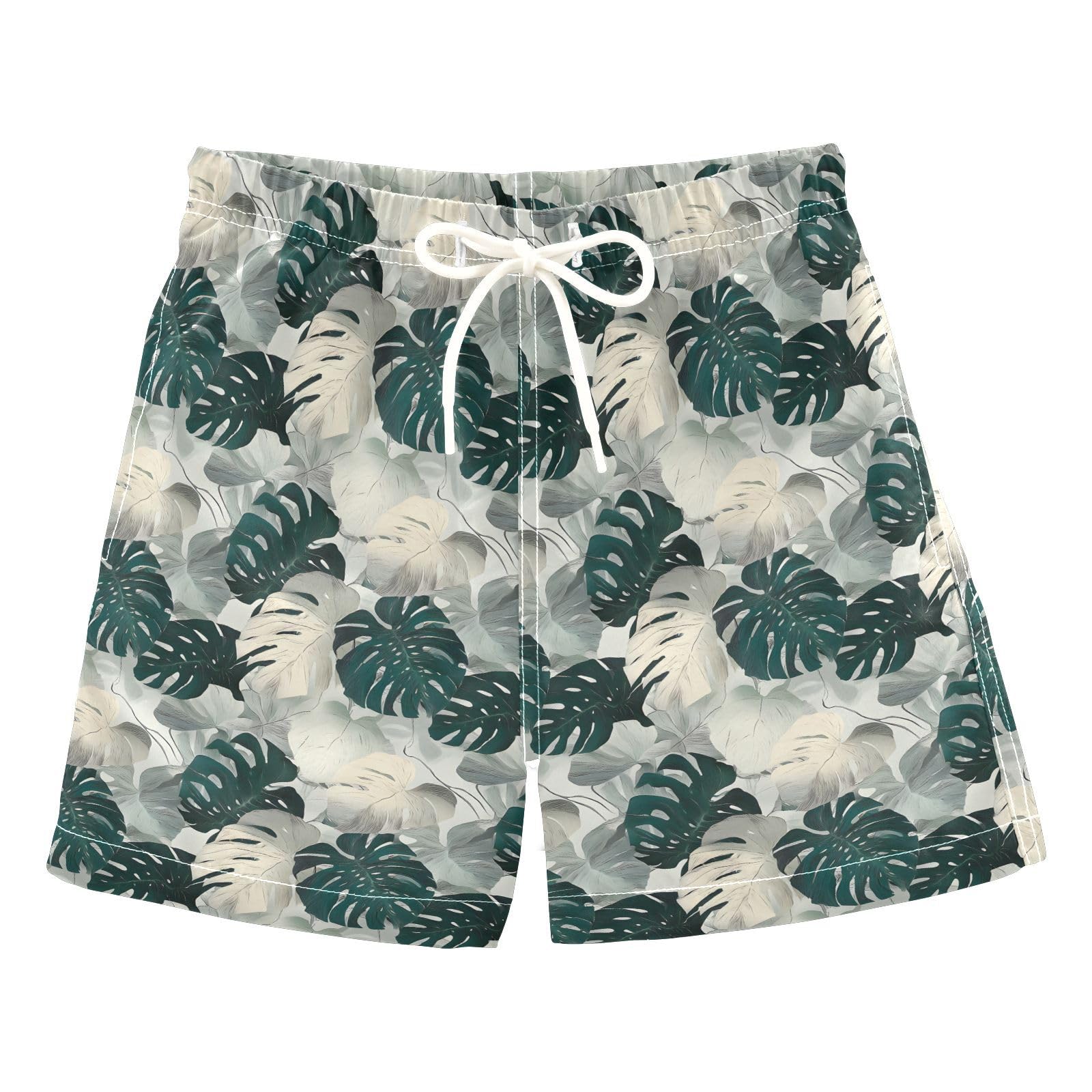 senya Monstera Deliciosa Tropical Boys Swim Trunks Toddler Shorts Swimwear Boardshorts Multicoloured