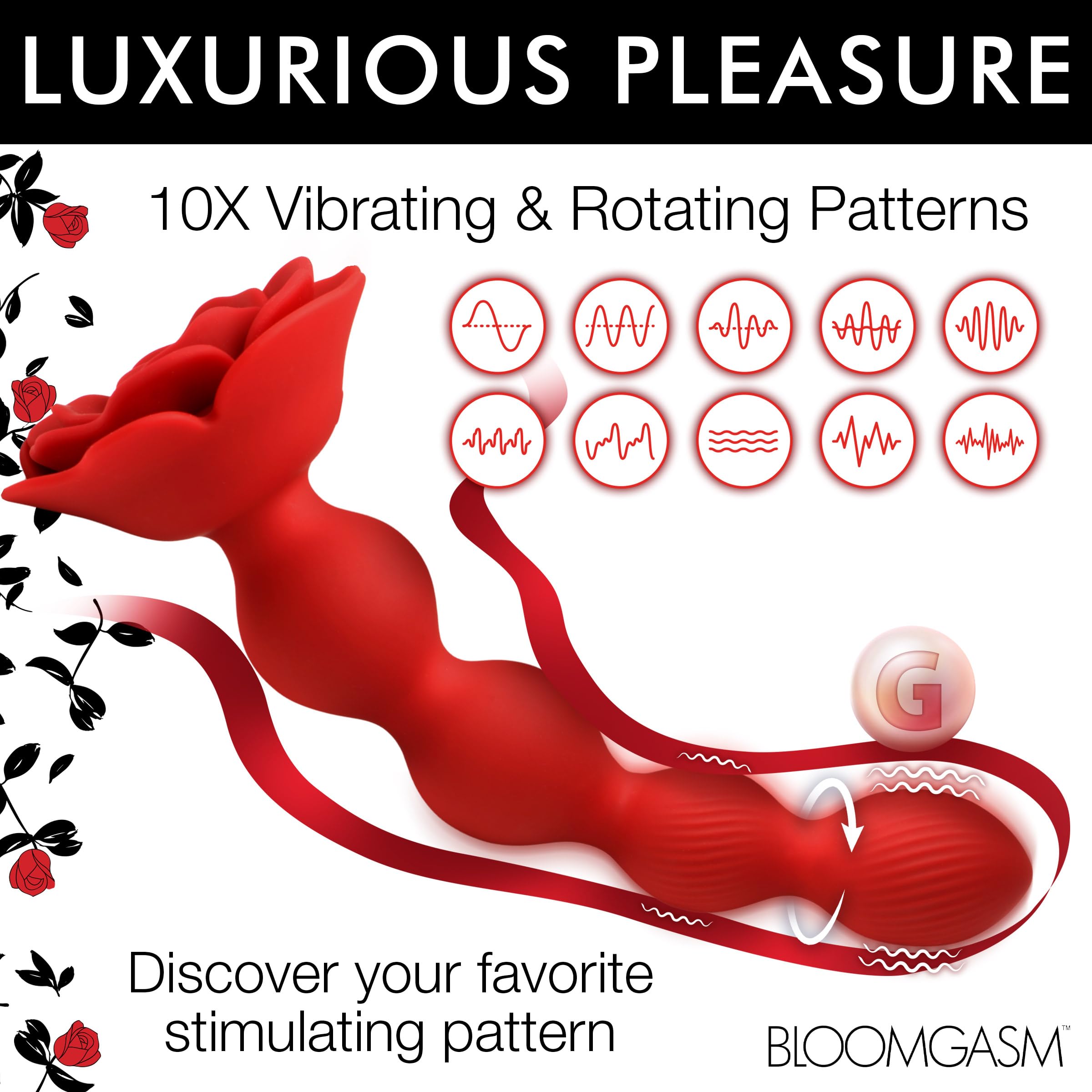 Set De 2 Jouets Anaux En Silicone - Fleur Rose & Perles - Pour Massage Prostate