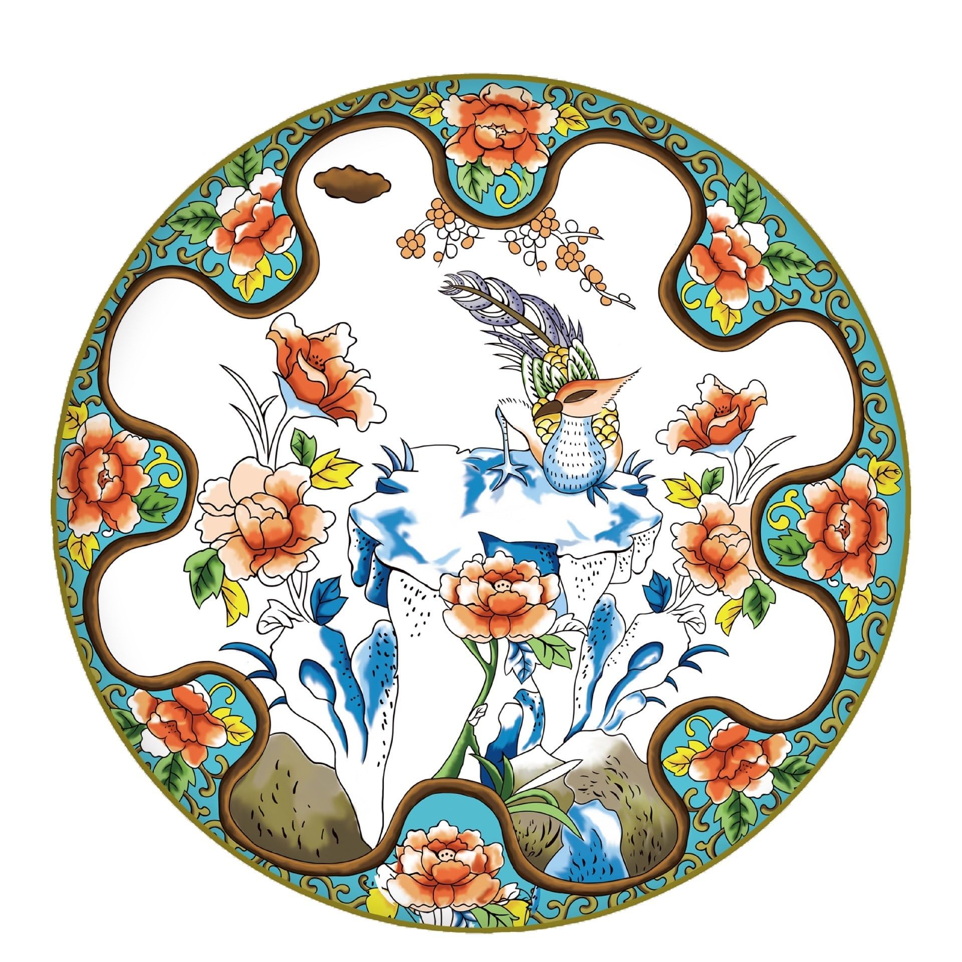 Talerze do makaronu, ceramiczne talerze deserowe zastawa stołowa ceramiczne talerze obiadowe nieregularne koronkowe talerze chiński i zachodni feniks stół prezent klasyczny design talerze obiadowe