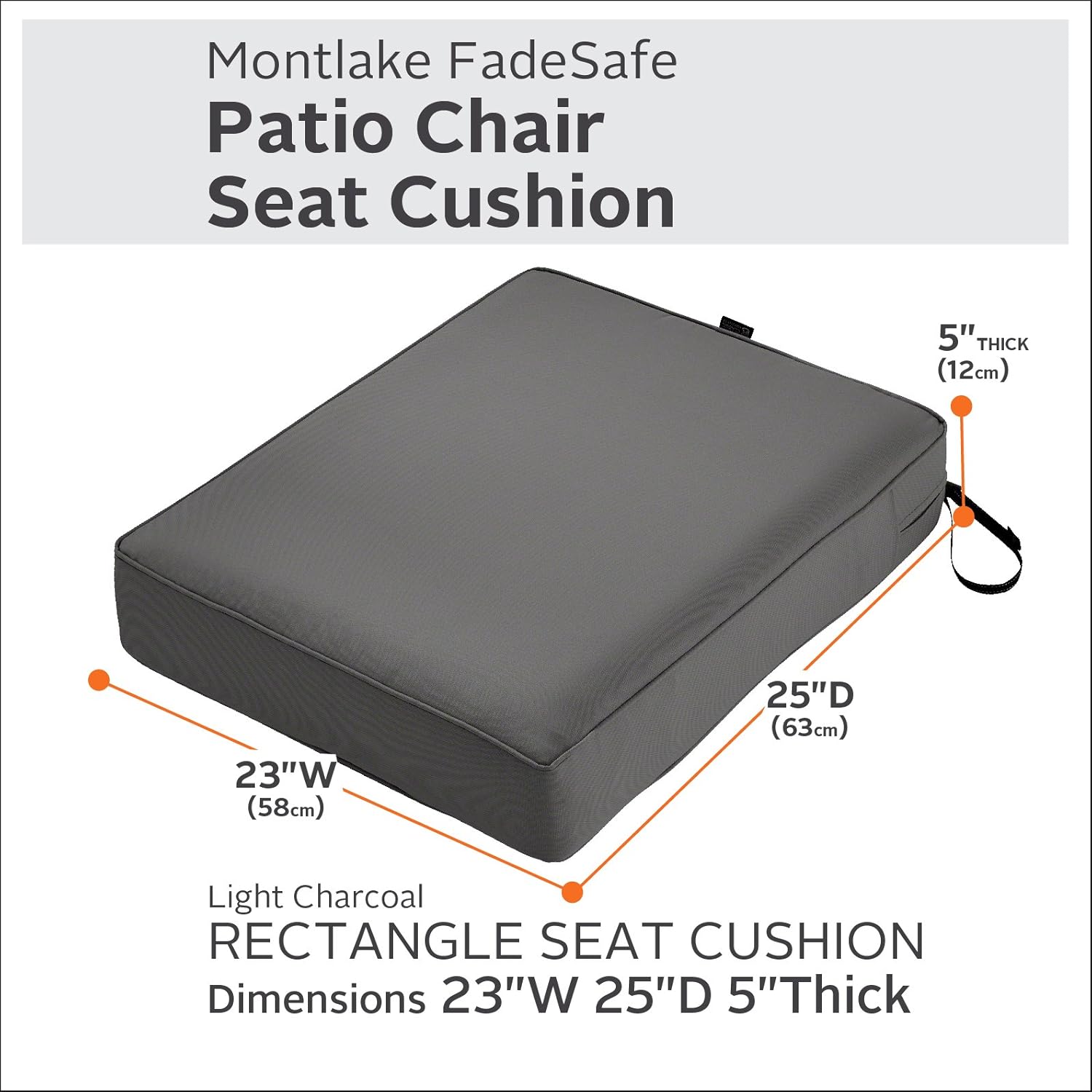 Classic Accessories Montlake FadeSafe Water-Resistant 44 x 20 x 3 Inch Patio Chair Cushion, Antique Beige