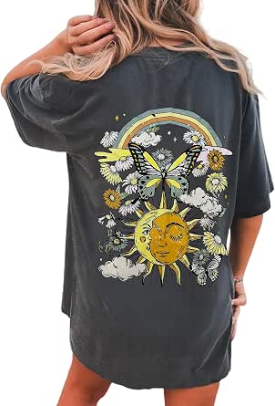 Vintage Oversized T-Shirts For Women – Summer Graphic Tee, Loose Fit, Plus Size - View #3