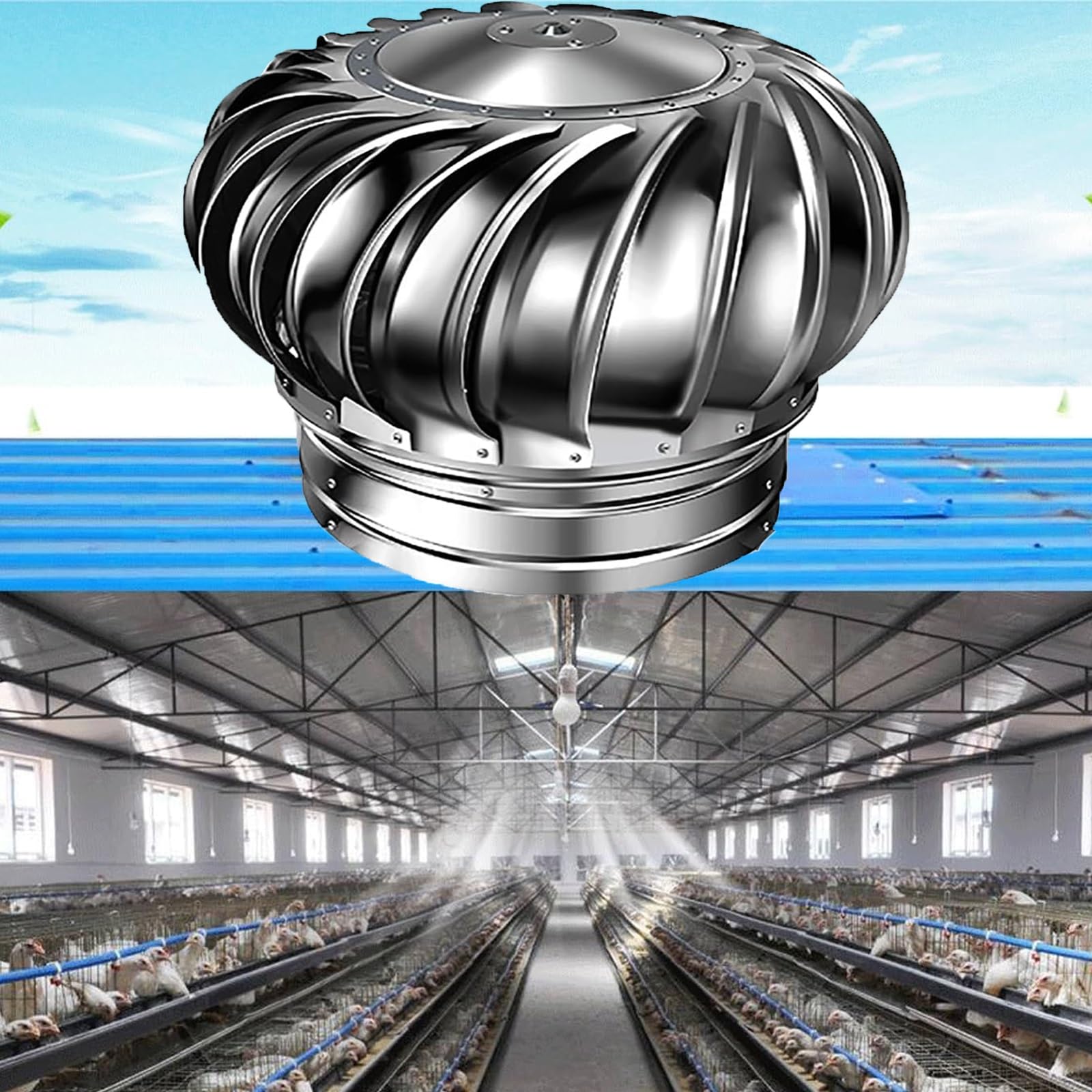 Ventilador de techo de acero inoxidable y solución de ventilación duradera