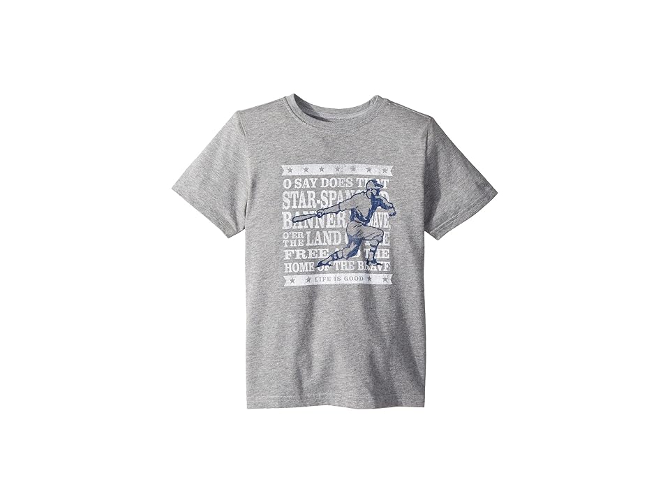 

Life is Good Kids Brave Baseball Crusher T-Shirt (Little Kids/Big Kids) (Heather Grey) Boy's T Shirt, Gray