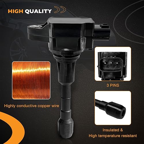 Miniatura 7 de Bobina de encendido UF550 y bujías compatibles con Infiniti FX35 G35 Q50 QX60 Nissan Murano Maxima Pathfinder Altima Quest 3.5L V6 y más reemplazos