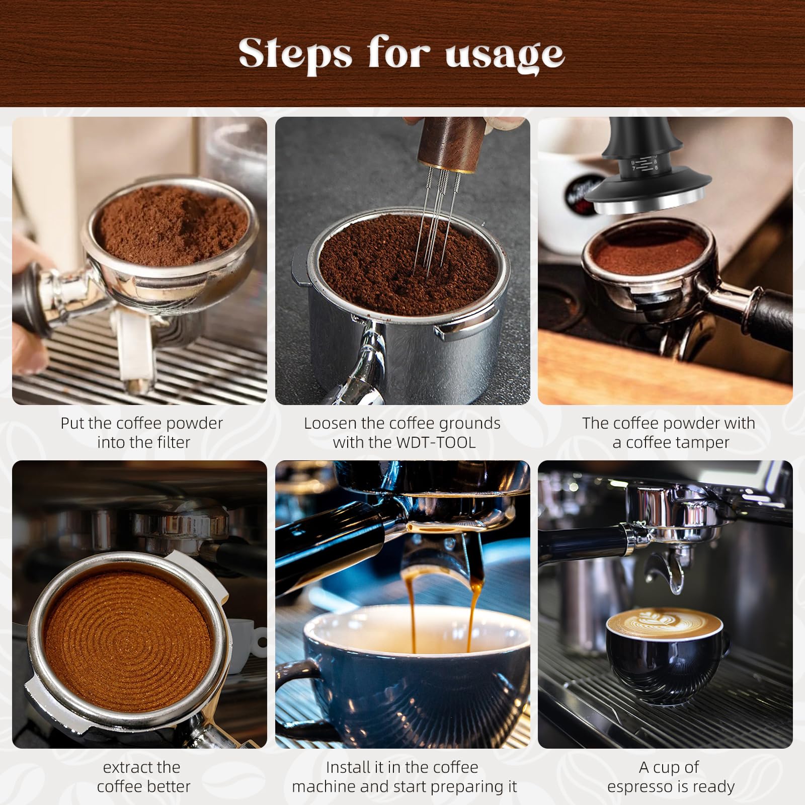 Pressino Per Caffè Vicloon - Tamper Espresso In Acciaio Inox 403, 51mm Con Tappetino Silicone | Per Macchine Caffè Domestiche