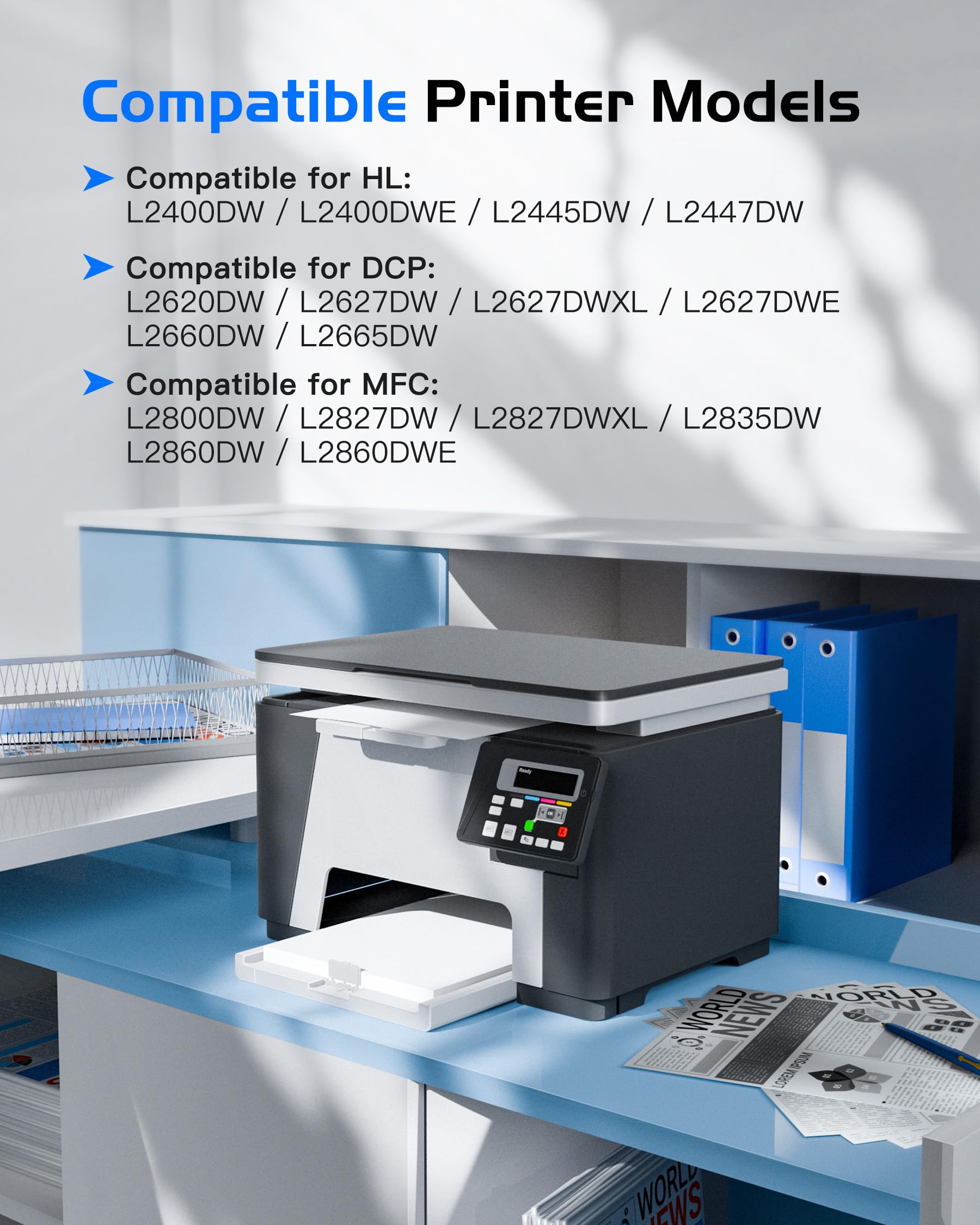 GPC Image TN2510 TN-2510 Cartuccia di Toner Compatibili per Brother TN 2510 TN2510XL per MFC-L2800DW L2827DW L2860DW L2835DW HL-L2400DWE L2445DW L2447DW DCP-L2660DW L2620DW L2665DW (1 Nero) - 3