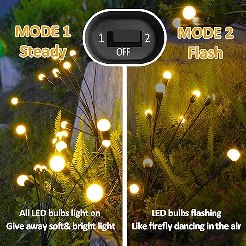 Miniatura 6 de Sukesou Luces solares de jardín, luces solares mejoradas para exteriores, impermeables, para jardín, decoración de patio, camino (paquete de 2, 8