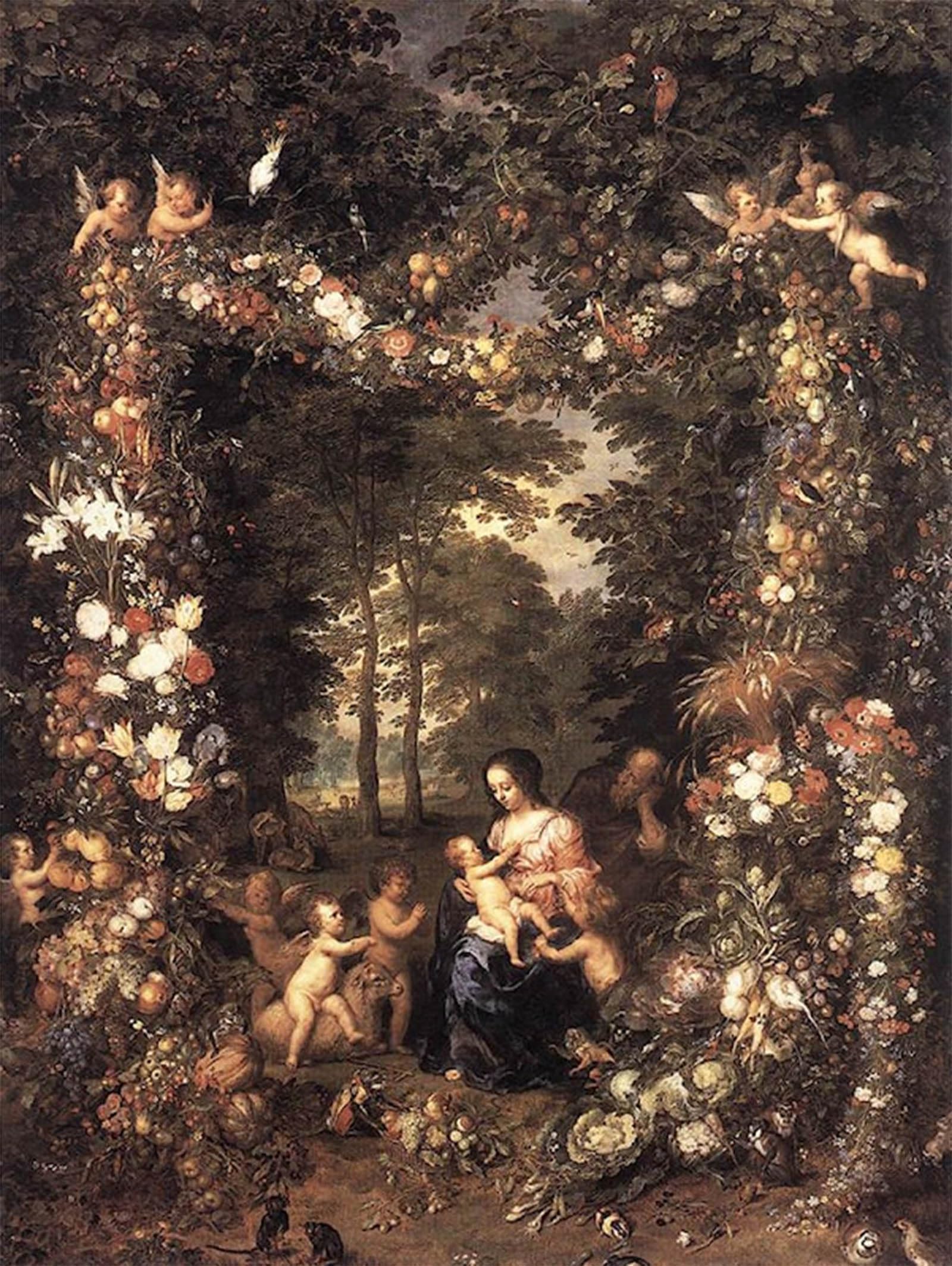 POSTERIIk Famous Modern Artwork Art Mural the Holy Family by Jan the Elder Brueghel Oil Paintings Pictures for Home Decor 60x90cm