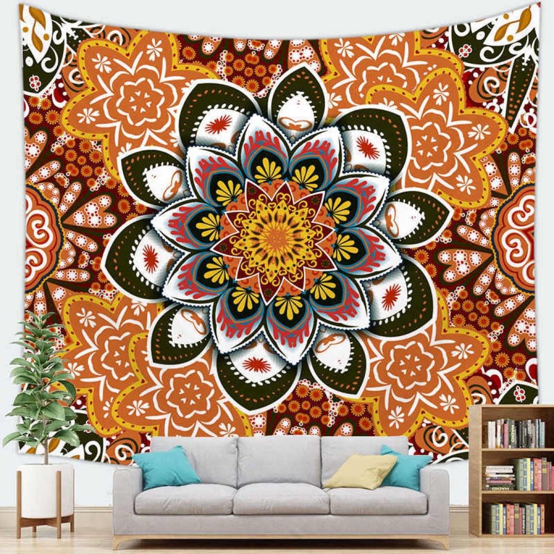 タペストリー ボヘミアン マンダラ 花柄 フラワーデザイン