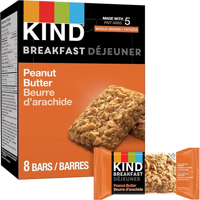 KIND Barres protéinées, beurre d'arachide, sans gluten, faible teneur en sodium, collations saines, 8g Protéines, 20 Nombre
