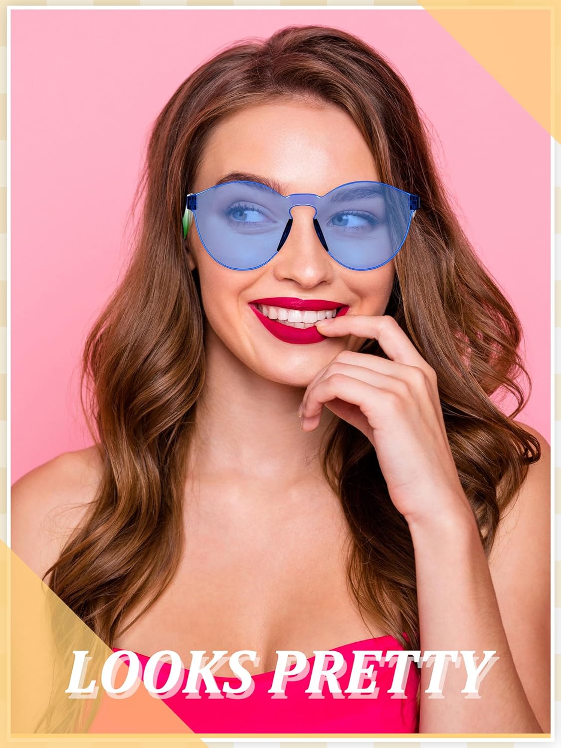 Hoteam 24 Pairs Rimless Round Sunglasses Bulk Tinted Party Sunglasses Transparent Candy Color Eyewear for Women Men Party - Image 5