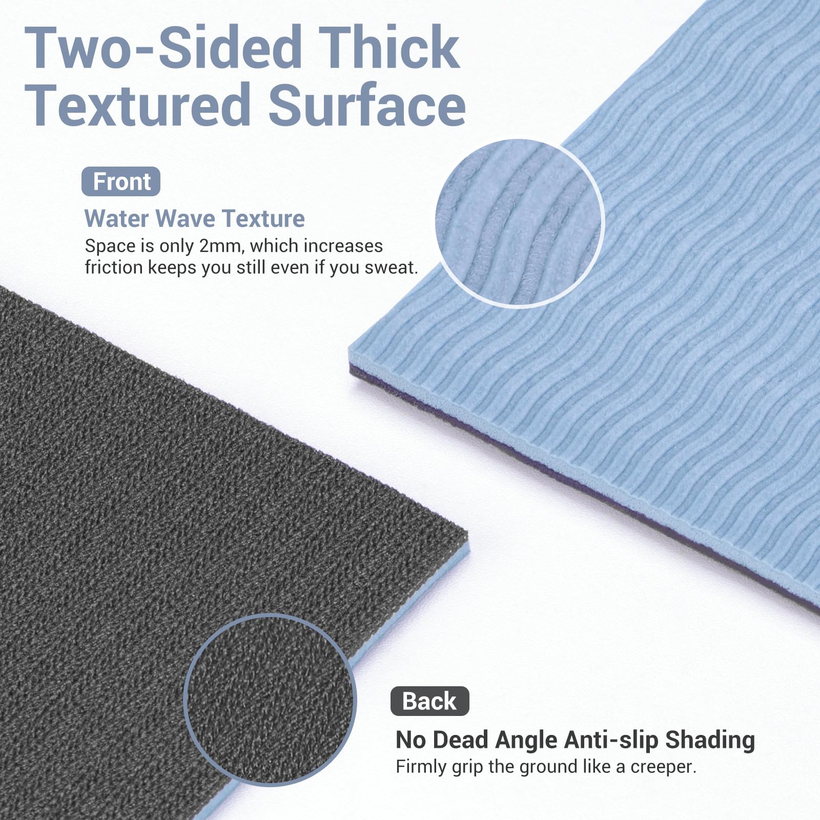 Avoalre Tappetino Yoga Antiscivolo Pieghevole, Tappetino Yoga Antiscivolo in PVC Spesso 5 mm Facile da Piegare per Fitness Yoga Esercizio Pilates Sport, 173x61CM