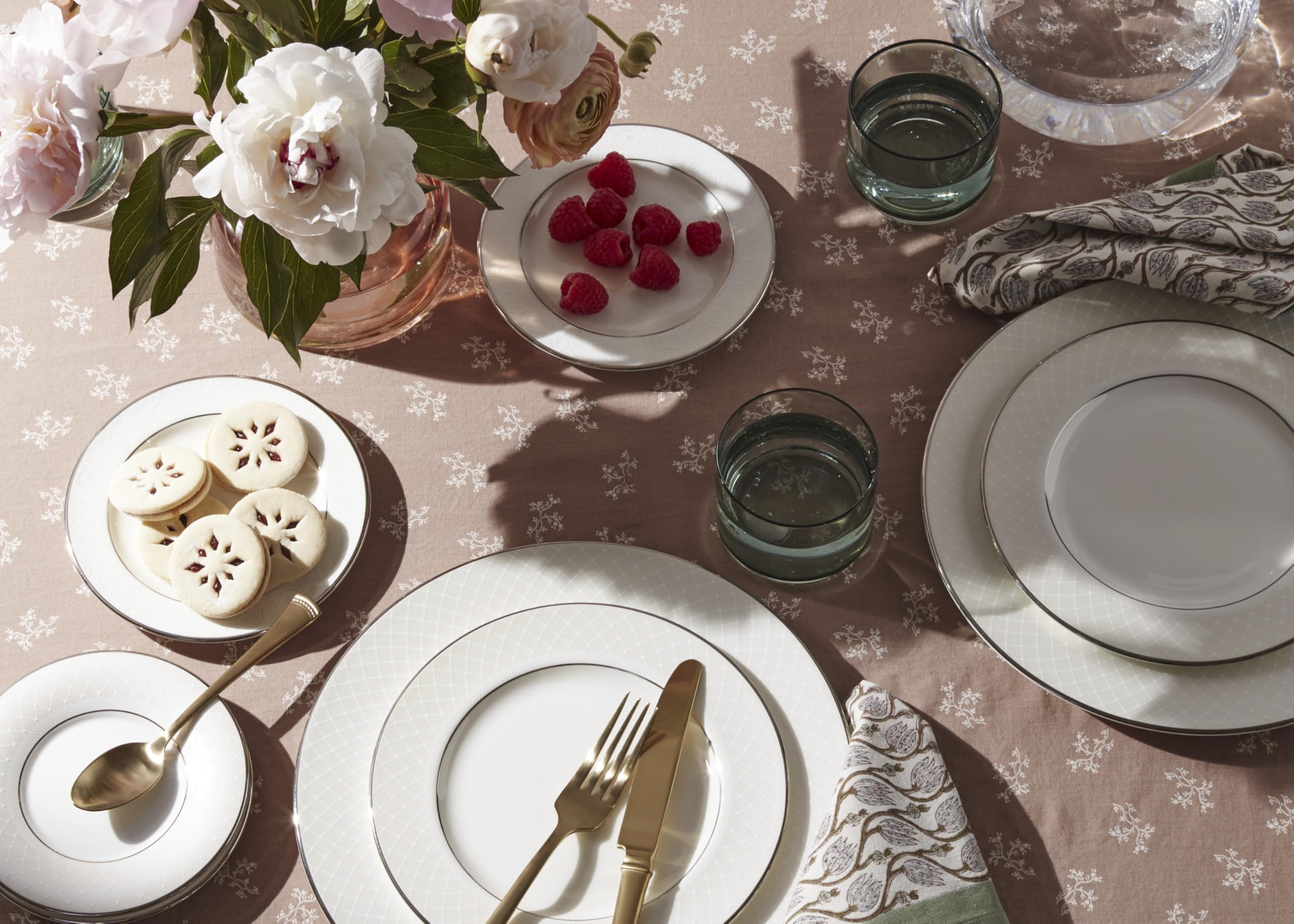 Lenox 762014 wenecka koronka 5-częściowa zastawa stołowa, porcelana kostna, biała