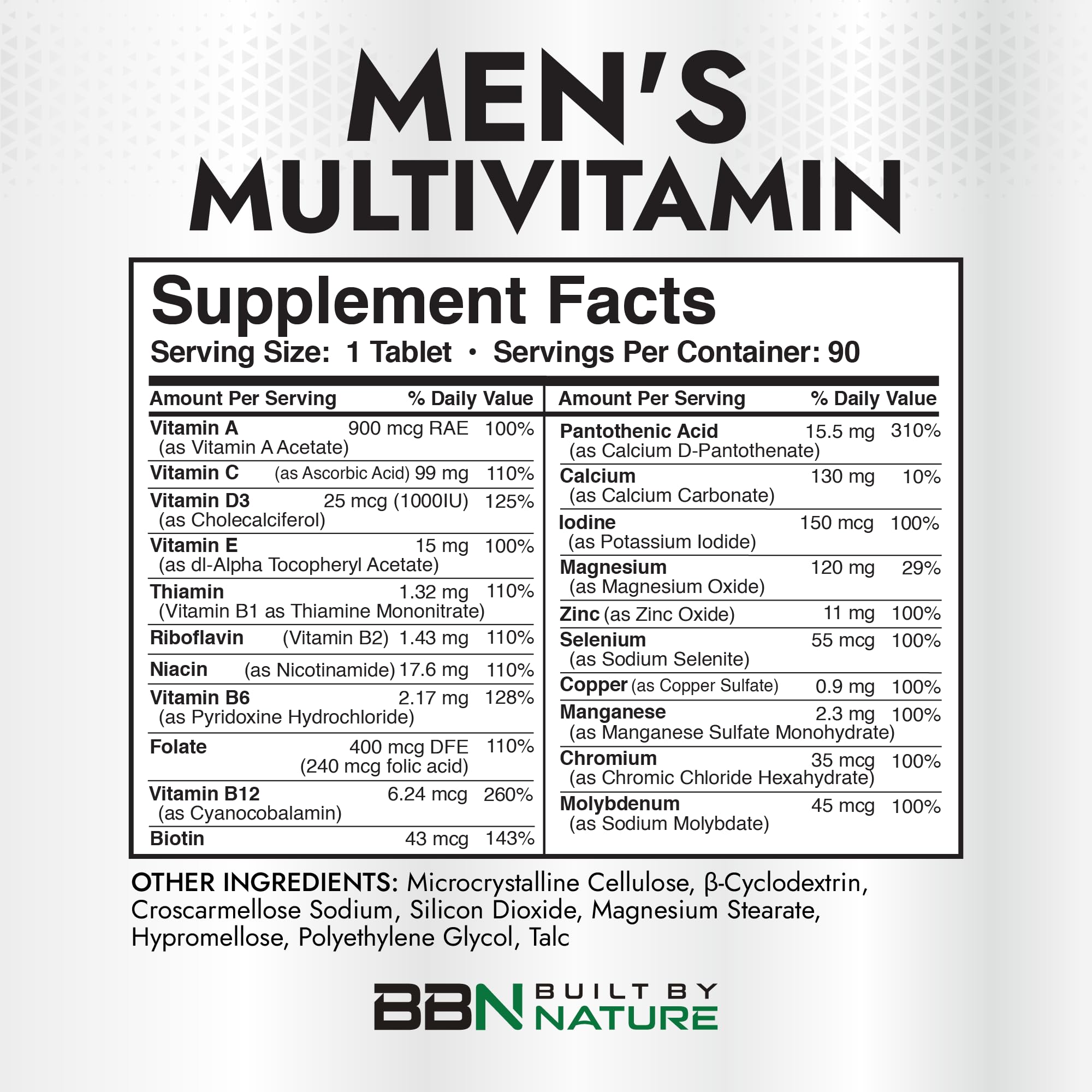 Built by Nature Multivitamin for Men – 90 Tablets Daily Immune Support, Energy Support, Heart Health Support, Once Daily — Amazon image 4