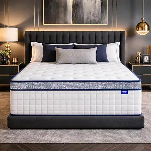 King Size Hybrid Mattress in a Box, 16 Inch Luxury Cooling Gel Memory Foam & Pocket Springs, Medium Firm, 365-Night Trial