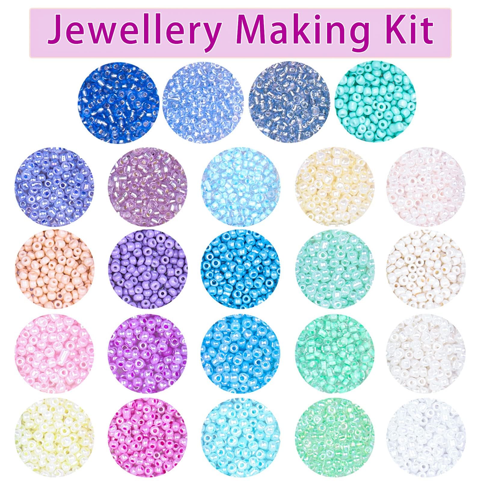 3mm Glass Seed Beads for Jewellery Making 4800pcs 24 Colors Small Pony Tiny Beads Set for DIY Necklaces Bracelets Earrings Embroidery Crafting - Image 2