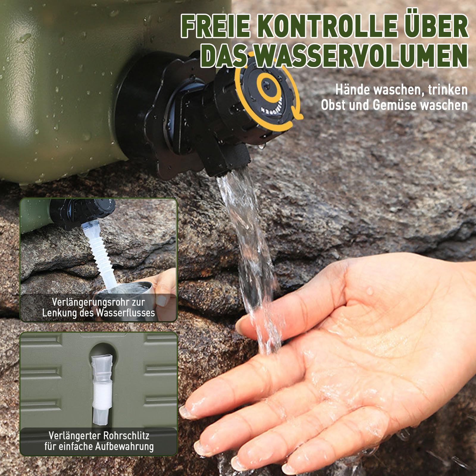 Wasserkanister mit Hahn, 10L / 12L / 18.5L , 28L Kanister mit Rollen