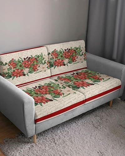 Miniatura 10 de Wowouhiya Snwoflake - Fundas de cojín para sofá de Navidad, diseño de muñeco de nieve, color gris, con parte inferior elástica, fundas protectoras