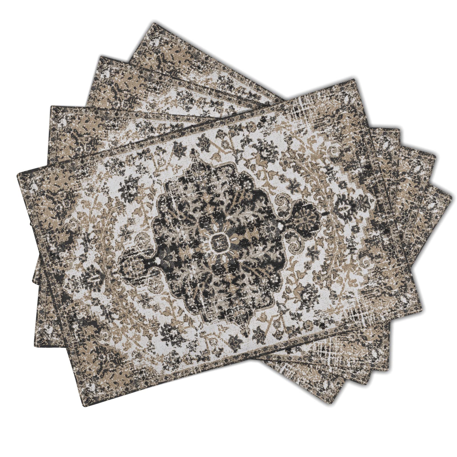 Lot De 6 Sets De Table Ethniques Bohèmes Lavables En Lin Pour Cuisine