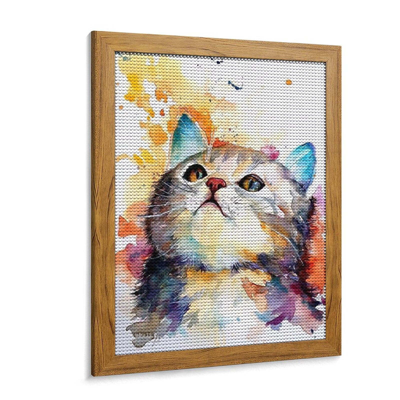 Amazon | ダイヤモンドアート キット かわいい猫の水彩画 5D モザイク