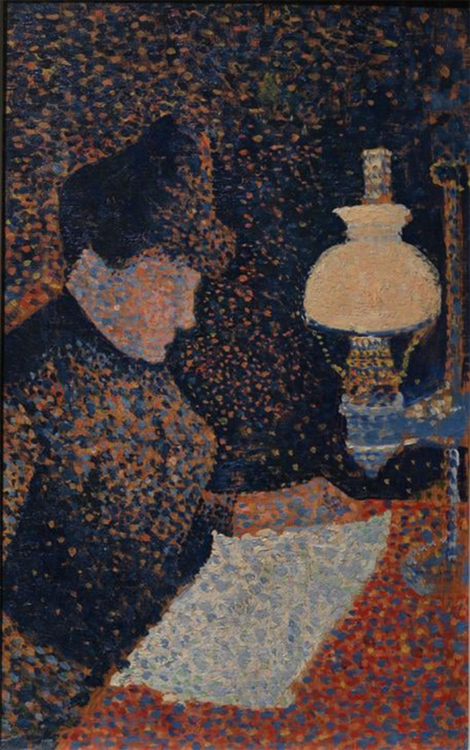 Artxlxxbn No Frame Famous Painting Art Wall Decor Abstract Art Picture Woman Under The Lamp By Paul Signac Animal Pictures For Home Decor 60X90cm