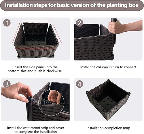 Miniatura 3 de SUNVIVI OUTDOOR Cama de jardín elevada, jardineras de riego automático, cama de flores elevada ligera resistente a la intemperie, kit de jardín