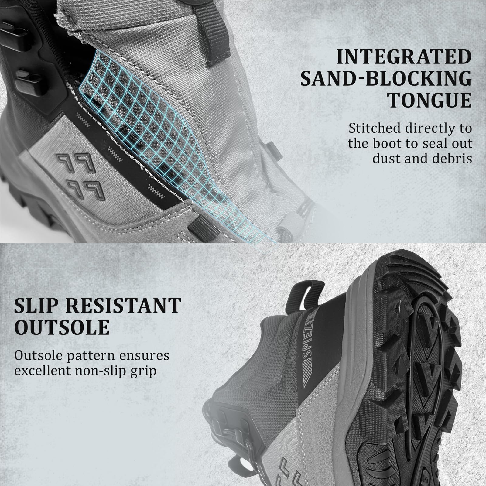 SPIEZ Chaussures de Sécurité Hommes S1 Légère Bottes de Travail ESD | Antidérapant Boots de Sécurité Hommes, Antistatique Chaussures de Travail Homme Embout Composite, Montante Basket Securite