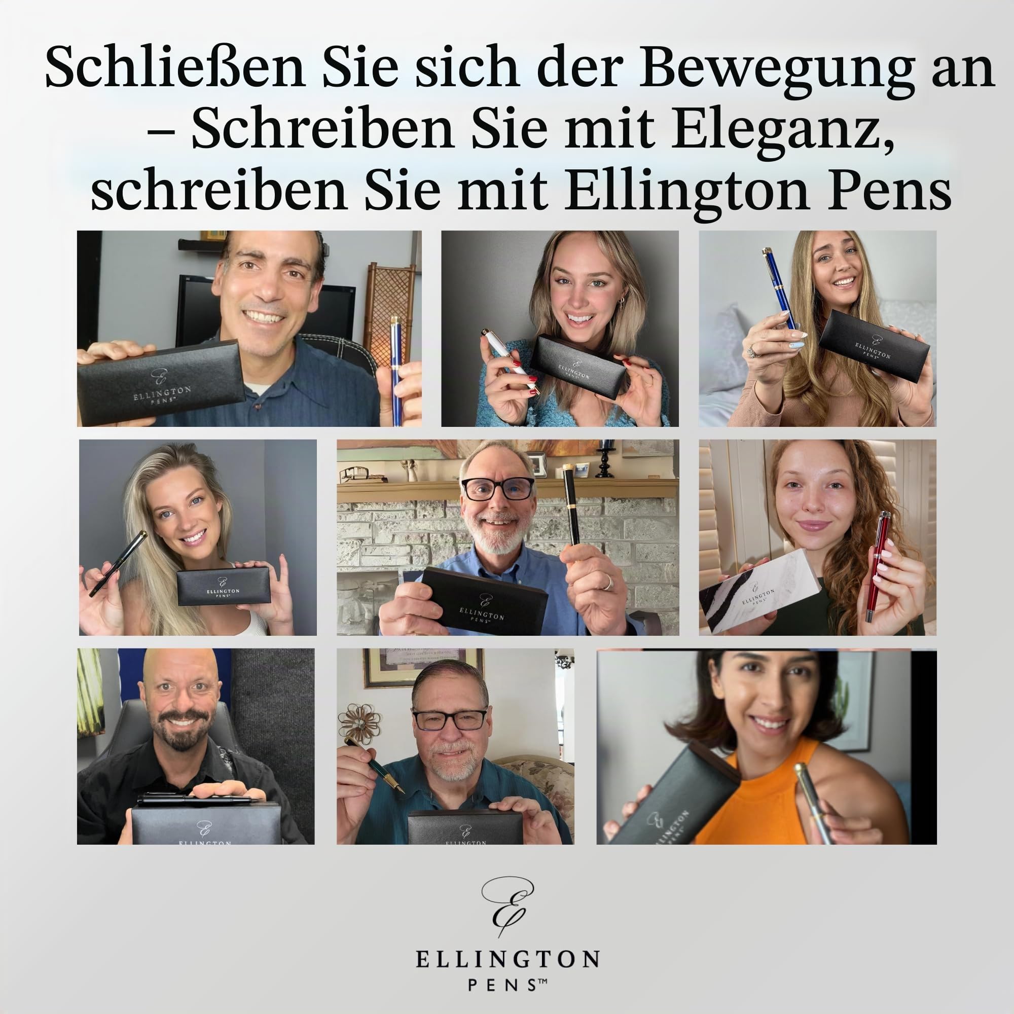 Ellington Pens Luxus-Füllfederhalter-Set glatte, Spitze – inklusive nachfüllbarem Tintenkonverter, 3 Tintenpatronen [Schwarz und Blau], Geschenkbox – elegante Kalligrafie