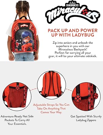 Miraculous Ladybug Kids Backpack Ladybug, Multicolor, Traditional Backpack, multicolor