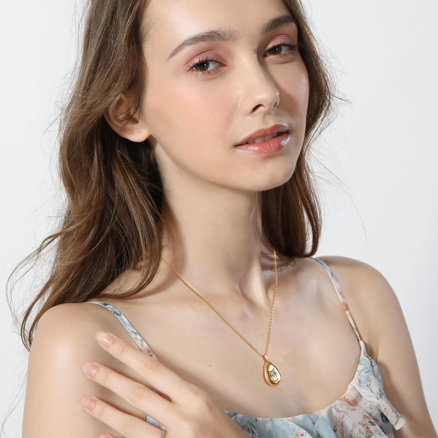 Personalized Pet Urn Necklaces for Ashes Teardrop Pendant Necklace with Pet Sketch Photo/Name Keepsakes Memorial Cremation Jewelry for Ashes of Dog Cat with Funnel Kit - A2 - Image 6