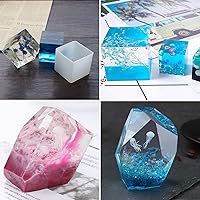 Vista 3 de HANCHEOL Moldes cuadrados de silicona para velas de molde cuadrado grande para fundición de resina epoxi, moldes de cubo de silicona para fundición