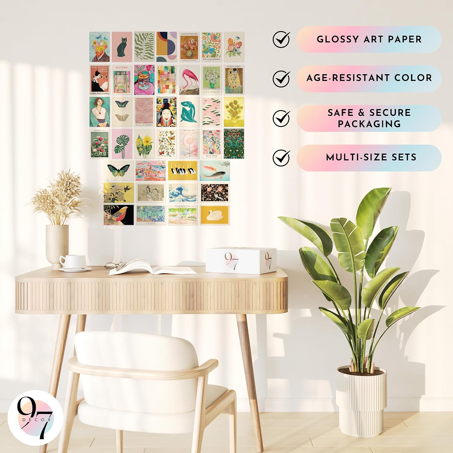 97 Decor Eclectic Wall Collage Kit, 40 Colorful Prints, 4x6 Unframed image 5