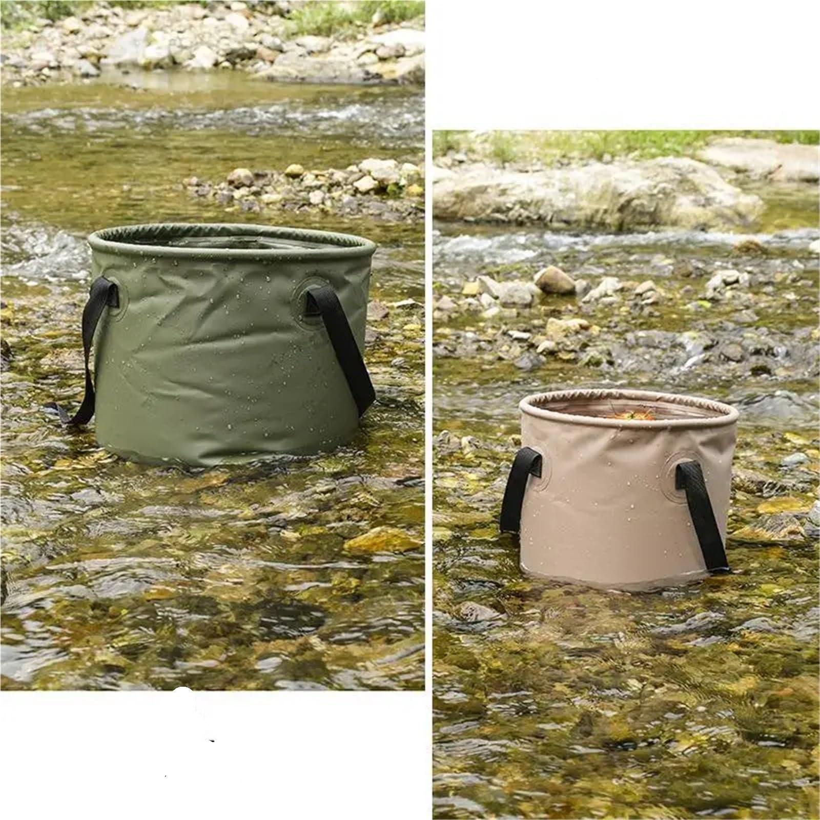 Secchio Pieghevole Secchio portatile pieghevole da campeggio all'aperto, multifunzionale, grande capacità, secchio pesca, telescopico for auto(Color2)